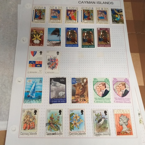 182 - Cayman Islands small collection on 13 album pages / stock cards from early with KG5 values to 1/- KG... 