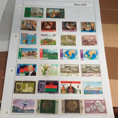250 - Malawi small collection on 10+ album pages, mostly used covering period 1964 to mid 1990's.