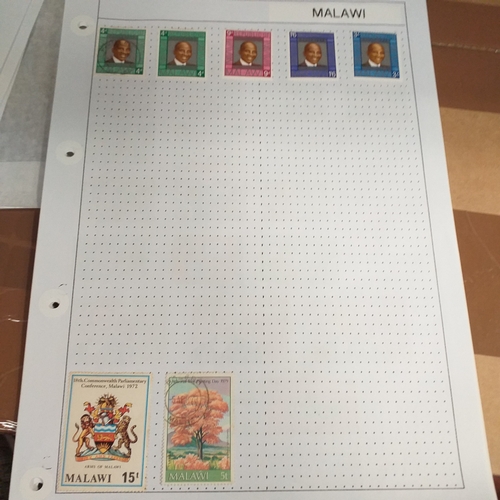 250 - Malawi small collection on 10+ album pages, mostly used covering period 1964 to mid 1990's.