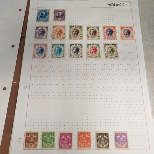 254 - Monaco collection on 14 pages mint and used, collection ranges from early to 1930's and 1960's to re... 