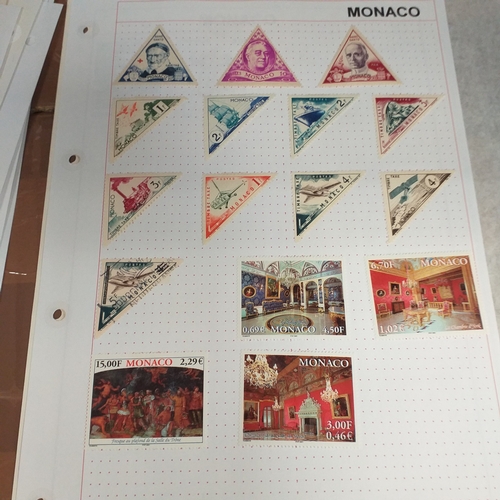 254 - Monaco collection on 14 pages mint and used, collection ranges from early to 1930's and 1960's to re... 