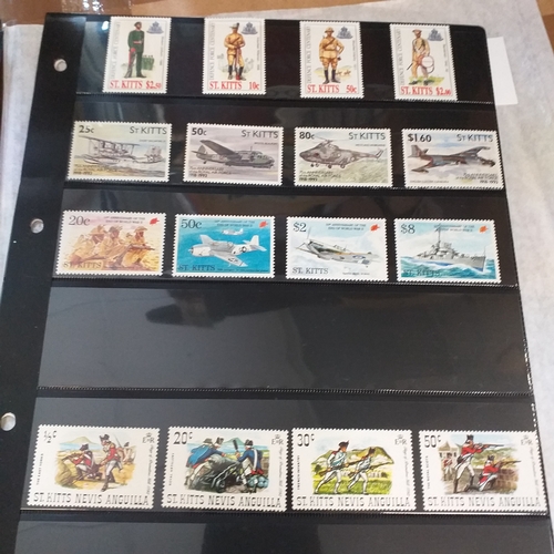 282 - St Kitts & Nevis selection on 11 album sheets / stock cards, good basis for expansion.