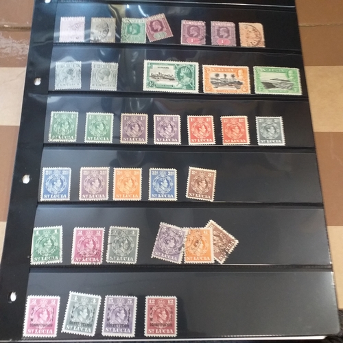 283 - St Lucia collection on 14 album sheets / stock cards, early issues to QE2 mostly mint thereafter to ... 