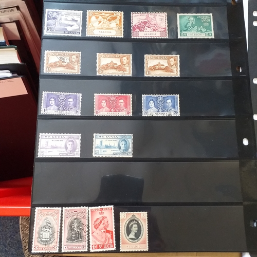 283 - St Lucia collection on 14 album sheets / stock cards, early issues to QE2 mostly mint thereafter to ... 