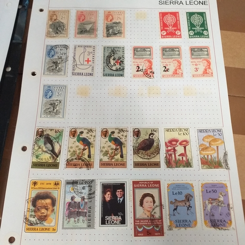 287 - Sierra Leone small selection on 9 album pages / stock cards from early to late 1970's.