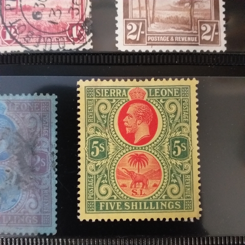 287 - Sierra Leone small selection on 9 album pages / stock cards from early to late 1970's.