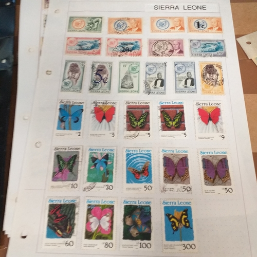 287 - Sierra Leone small selection on 9 album pages / stock cards from early to late 1970's.