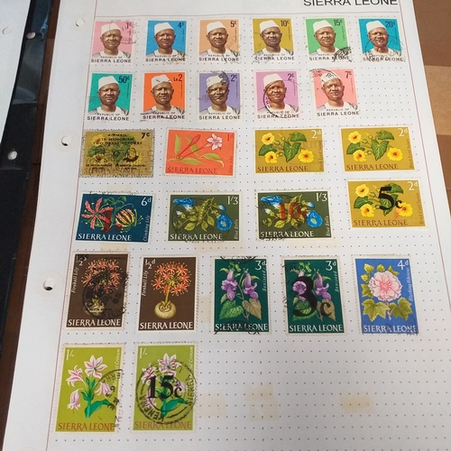 287 - Sierra Leone small selection on 9 album pages / stock cards from early to late 1970's.