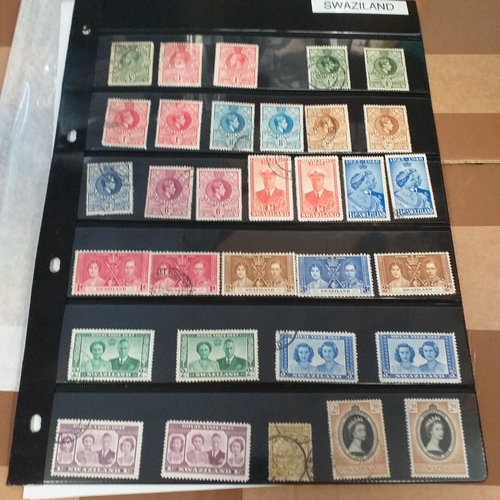 292 - Swaziland small selection on 11 album pages / stock cards, mint / used collection bulk of which rang... 