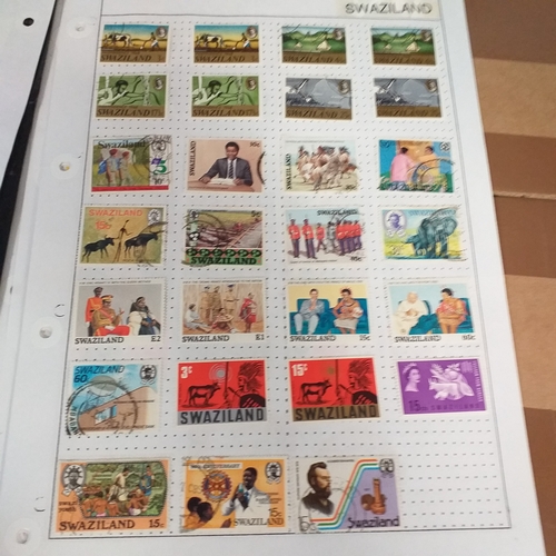 292 - Swaziland small selection on 11 album pages / stock cards, mint / used collection bulk of which rang... 