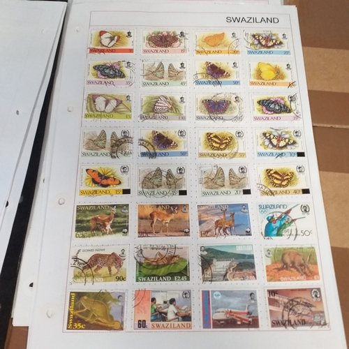 292 - Swaziland small selection on 11 album pages / stock cards, mint / used collection bulk of which rang... 