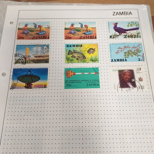 308 - Zambia small collection on 12+ album pages / stock cards from independence to late 1990's, strong th... 