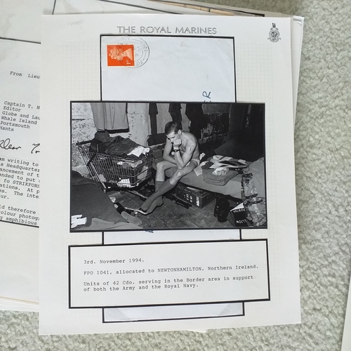 102 - GB.  Well written up 'Royal Marines' postal history collection on 50+ pages with mail from Royal Mar... 