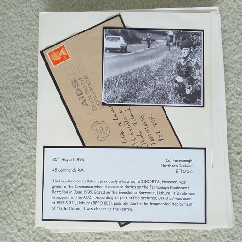 102 - GB.  Well written up 'Royal Marines' postal history collection on 50+ pages with mail from Royal Mar... 