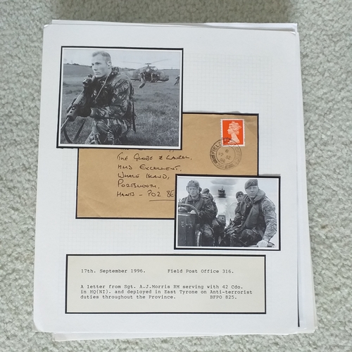 102 - GB.  Well written up 'Royal Marines' postal history collection on 50+ pages with mail from Royal Mar... 