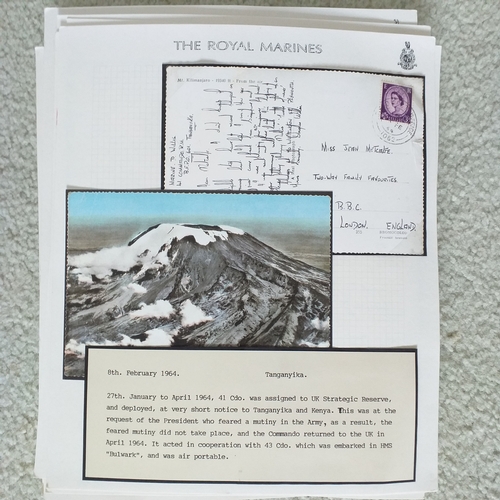 102 - GB.  Well written up 'Royal Marines' postal history collection on 50+ pages with mail from Royal Mar... 