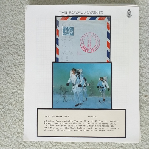 102 - GB.  Well written up 'Royal Marines' postal history collection on 50+ pages with mail from Royal Mar... 