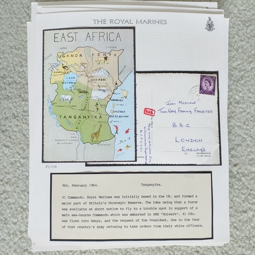 102 - GB.  Well written up 'Royal Marines' postal history collection on 50+ pages with mail from Royal Mar... 