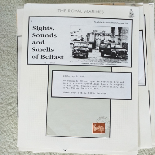 102 - GB.  Well written up 'Royal Marines' postal history collection on 50+ pages with mail from Royal Mar... 