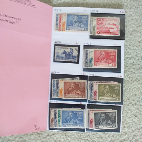133 - Club book of un-mounted mint KGVI material, mainly UPU sets, plus defins from Bahamas, British Solom... 