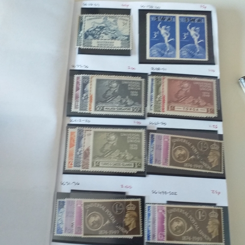 133 - Club book of un-mounted mint KGVI material, mainly UPU sets, plus defins from Bahamas, British Solom... 