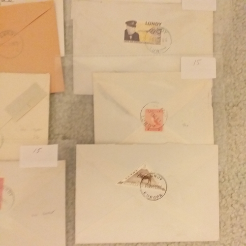 103 - GB Lundy. 18 items of mail to/from Lundy, 1960-85. All looks to be commercial covers.