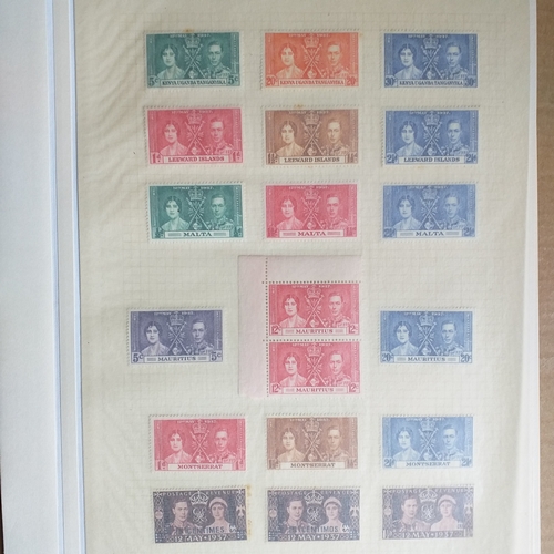 139 - Omnibus - 1937 Coronation - Mint collection on 10 album pages,apart from the Newfoundland set (14) l... 