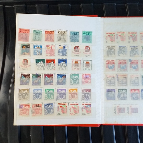 150 - An A5 size 8/16 page/side stock book of East German Trade Union Revenues - an unusual lot,.