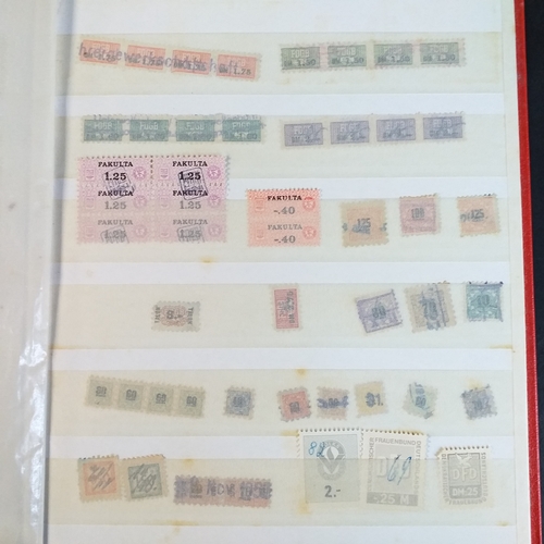 150 - An A5 size 8/16 page/side stock book of East German Trade Union Revenues - an unusual lot,.