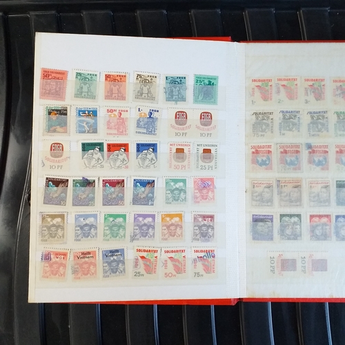 150 - An A5 size 8/16 page/side stock book of East German Trade Union Revenues - an unusual lot,.