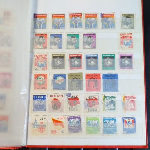 150 - An A5 size 8/16 page/side stock book of East German Trade Union Revenues - an unusual lot,.