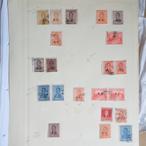 158 - Argentina collection on 30+ sheets mint and used from early to late 1920's with overprints and surch... 
