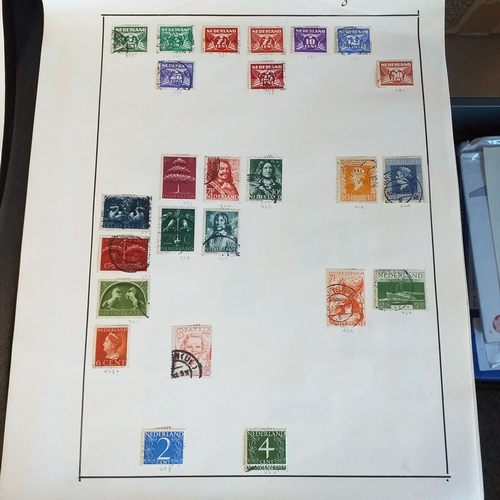 259 - Netherlands -Selection on 8 sheets from 1950s.