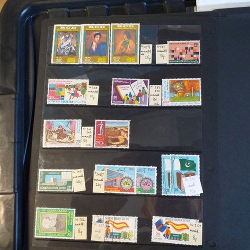 267 - Pakistan on 7 sides on Stock card, 1960-1970's mostly MNH, one side used issues. 5-8