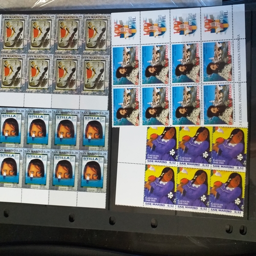 285 - San Marino 1999-2023 Dealers stock of values in blocks on large stock cards - MNH Cat 1000+, will r... 