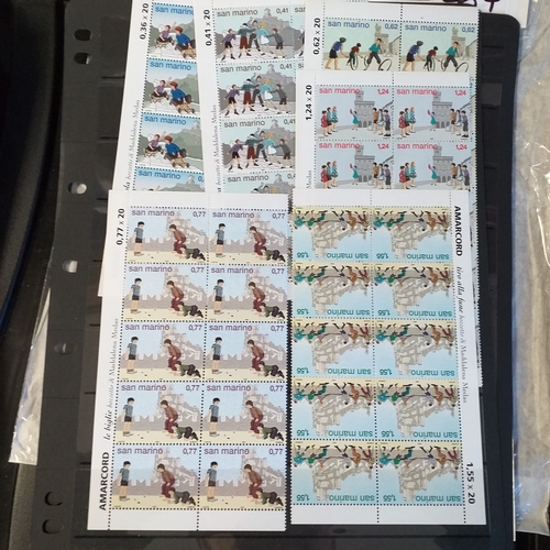 285 - San Marino 1999-2023 Dealers stock of values in blocks on large stock cards - MNH Cat 1000+, will r... 