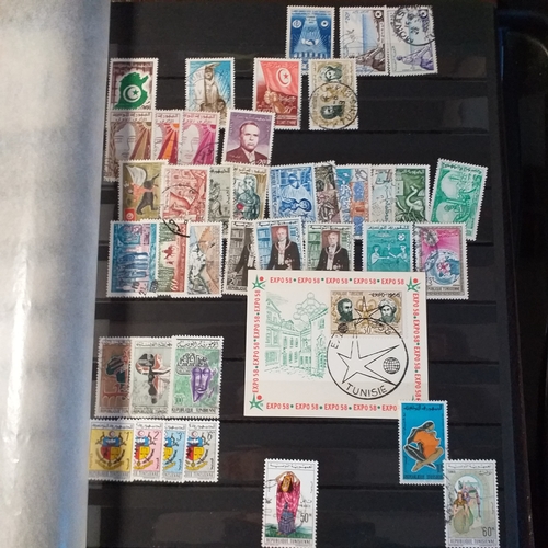 300 - Tunisia - 8 page stockbook of mint and used issues. Good selection.