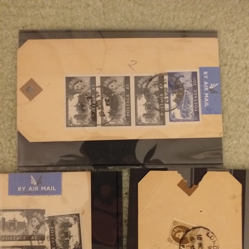 426 - GB.  5 parcel tags with 'Castle' high values, including multiples.  Unusual.
