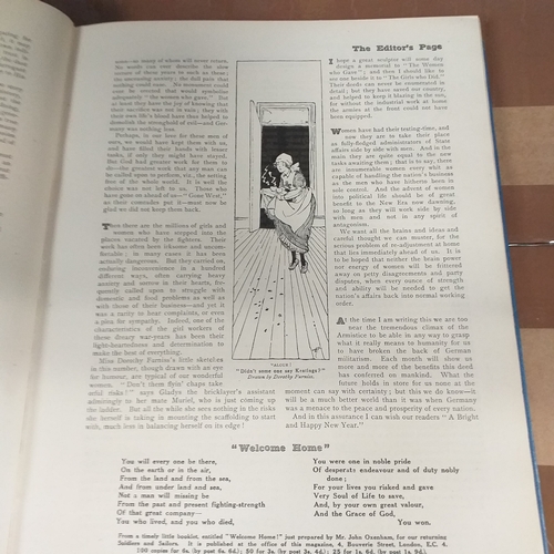 57 - Girls Own' Annuals, Vol 40 (XL) and 42 (XLII), 1919 & 1921 edited by Flora Klickman, monthly copies ... 