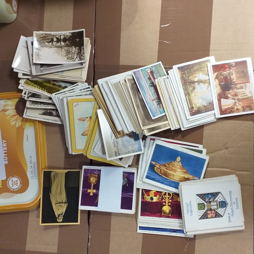 72 - Box of large cards, interesting mixture, Cat Val 140, condition VG