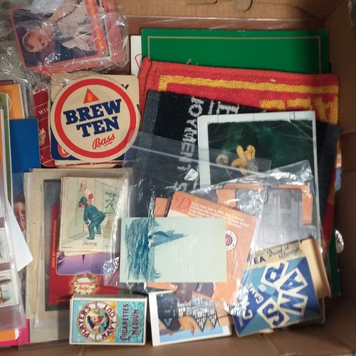 84 - Box of assorted ephemera: cards, postcards, catalogues, magazines etc.