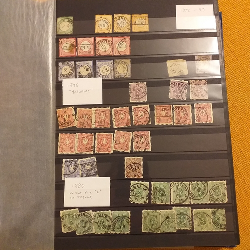 35 - Box containing a large accumulation of Germany related material - large stock book with issues from ... 