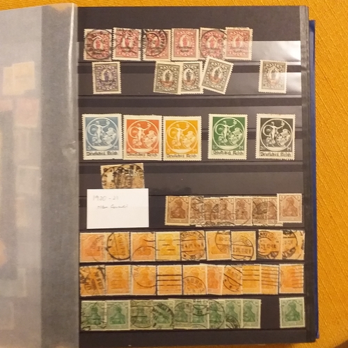 35 - Box containing a large accumulation of Germany related material - large stock book with issues from ... 