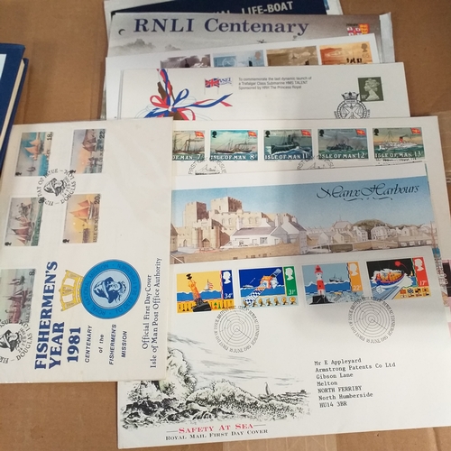 120 - Small Thematic collection in a blue 8 page/16 side stockbook, mostly GB/Regionals depicting marine r... 