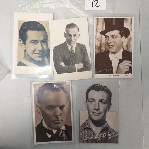 74 - Postcards - Cinema stars - 8 male stars