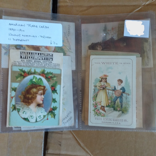 78 - American Trade Cards 1880-1910 Sewing Machines and threads, 11 different, generally very good condit... 