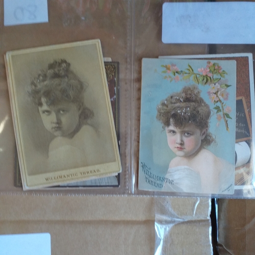 78 - American Trade Cards 1880-1910 Sewing Machines and threads, 11 different, generally very good condit... 