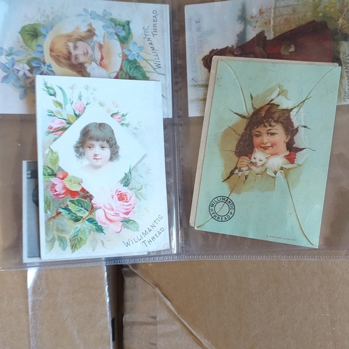 78 - American Trade Cards 1880-1910 Sewing Machines and threads, 11 different, generally very good condit... 