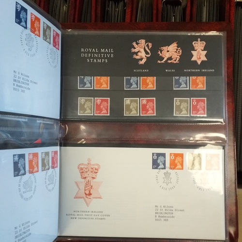 108 - GB FDC and presentation pack collection 1971 to 1990 in 13 Kestrel cover albums, includes Machin iss... 