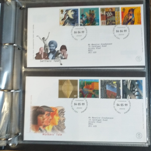 109 - Green cover album containing 39 superb condition GB FDC's from 1996-1999.